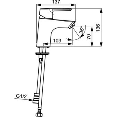 Hansa Hansapolo wastafelkraan m. vaste uitloop 10.3cm met handdouche chroom