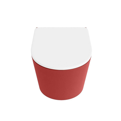 MONDIAZ LAVIE wandclosetpack - 36x53cm - diepspoel - rimless - Fire (rood) - softclose - quick-release - toiletzitting - Talc (offwhite)