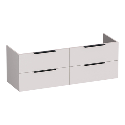 BRAUER Elevate wastafelonderkast 140 excl. opleggrepen 4 softclose lades en 2 sifon uitsparingen - mat zand