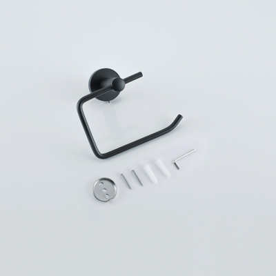 Fortifura Calvi Toiletrolhouder - zonder klep - rond - Mat Zwart