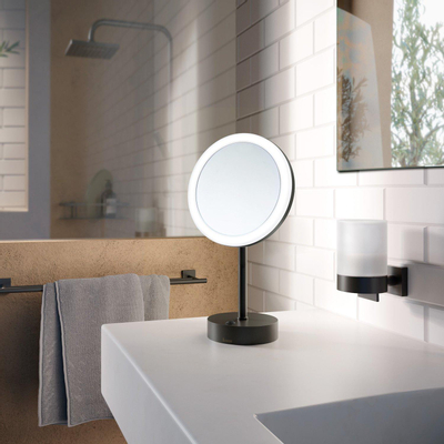 Smedbo Outline Cosmeticaspiegel - 20x38cm - Massief messing Mat Zwart