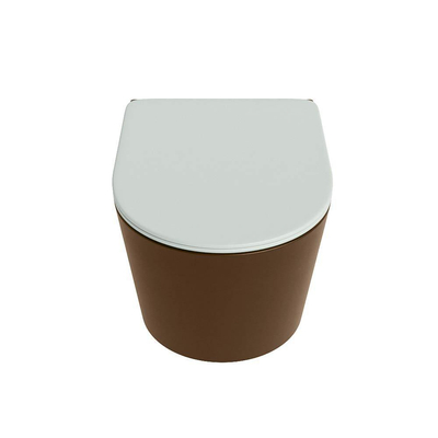 MONDIAZ LAVIE wandclosetpack - 36x53cm - diepspoel - rimless - Rust (bruin) - softclose - quick-release - toiletzitting - Greey (grijs)