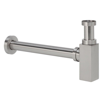 Wiesbaden Star sifon vierkant 5/4" x 32 mm geborsteld staal