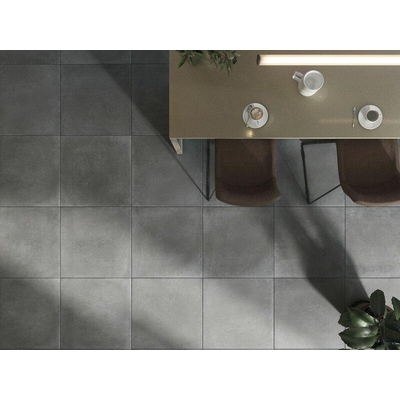 Kerabo wand- en vloertegel - 60x60cm - 10mm - Vierkant - Betonlook - Antraciet mat