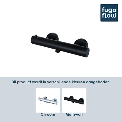 FugaFlow Muro thermostatische douchekraan - Opbouw - Mat zwart