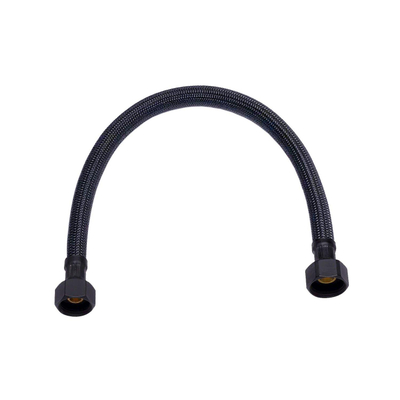 Clou Aansluitslang 30cm nylon gevl. 2x binnendraad 3/8" zwart