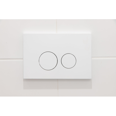 QeramiQ Push Metal Bedieningsplaat - voor Geberit UP320 inbouwreservoir - dualflush - ronde knoppen - metaal wit mat