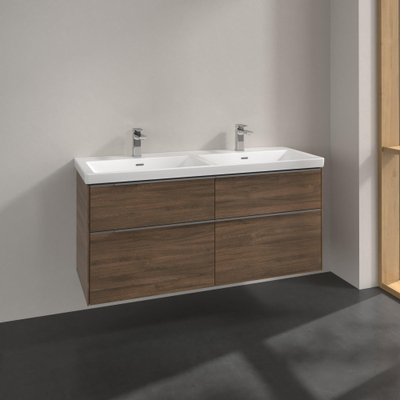 Villeroy & Boch Subway 3.0 wastafelonderkast 127.2x57.9cm 4 lades Arizona oak