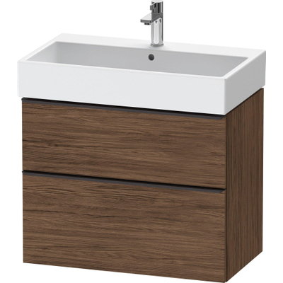 Duravit D-Neo wastafelonderkast 78.4x62.5x44.2cm 2 lades Noten (donker) Mat