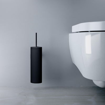 Clou Flat toiletborstelgarnituur 8x35cm wandmodel Zwart mat