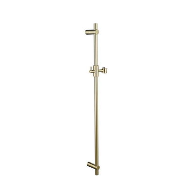 Fortifura Calvi Inbouw Regendoucheset - rond - thermostatisch - wandarm - glijstang - 25cm hoofddouche - ronde handdouche - gladde slang - Geborsteld Messing PVD Goud