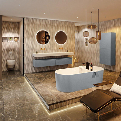 MONDIAZ NOBLE Vrijstaand bad - 180x75cm - kleur Plata / Talc