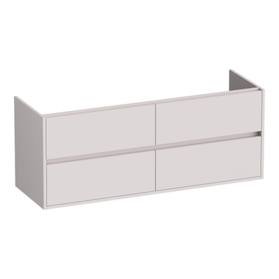 BRAUER Adore wastafelonderkast - 140x46x55cm - 4 softclose lades - greeploos - 2 sifon uitsparingen - mat zand