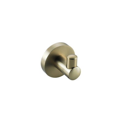 Fortifura Calvi Toiletset - toiletborstelhouder - gesloten - handdoekhaak - toiletrolhouder - met klep - geborsteld messing (goud)