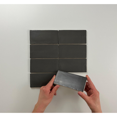 Cifre Ceramica Atlas wandtegel - 7.5x15cm - 8.5mm - Rechthoek - Mat antraciet