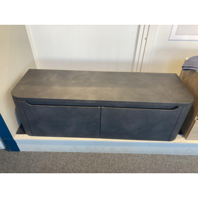 HR badmeubelen Juice Wastafelonderkast - 140x45x40cm - ronde hoeken - 2 lades - slate OUTLETSTORE