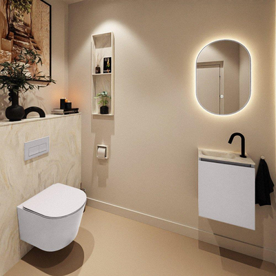 MONDIAZ TURE-DLUX 40cm toiletmeubel Cale. EDEN wastafel Ostra positie links. Met 1 kraangat.