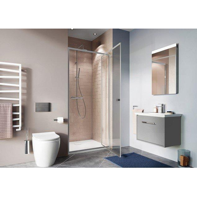 Crosswater Clear 6 Draaideur - 76x195cm - 6mm - helder veiligheidsglas - zilver