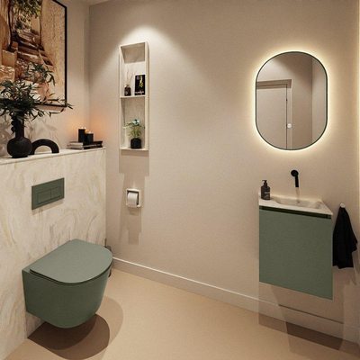 MONDIAZ TURE-DLUX 40cm toiletmeubel Army. EDEN wastafel Ostra positie rechts. Zonder kraangat.
