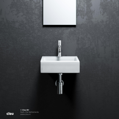 Clou InBe fonteinset 29x27cm nr1 inclusief kraan midden plug en sifon keramiek Wit