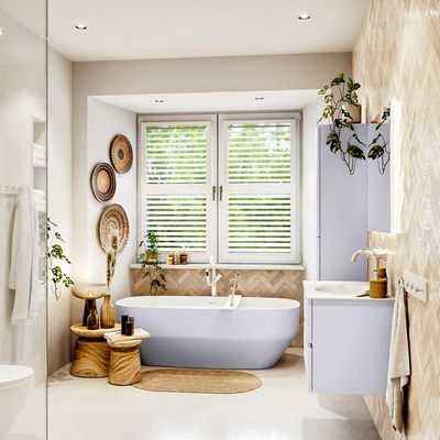 Mondiaz VICA Badkamermeubelset - 80cm - cale - 2 lades - Wastafel MOON - midden - 1 kraangat - kleur talc - XL versie 60cm hoog