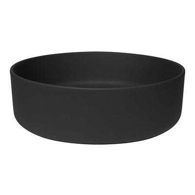 QeramiQ Dely waskom - 36x36x12cm - zonder overloop - rond - keramiek - mat zwart
