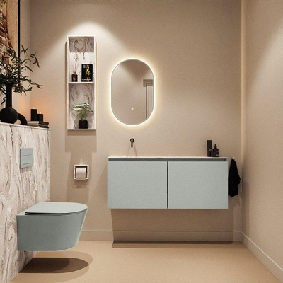 MONDIAZ TURE-DLUX 120cm toiletmeubel Greey. EDEN wastafel Glace positie links. Zonder kraangat.