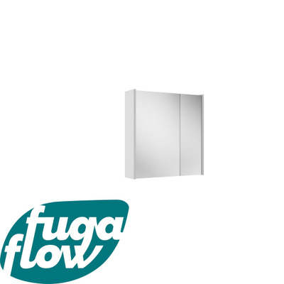 FugaFlow Eccelente Arredo spiegel badkamer spiegelkast - 60x63x16cm - inclusief zijpanelen - greige (grijs)