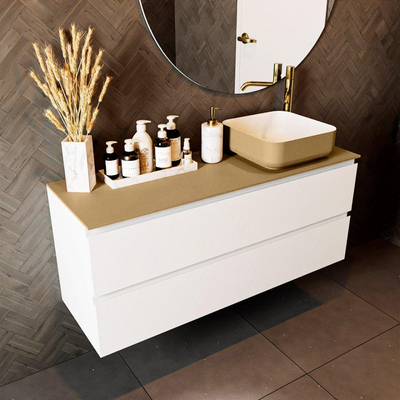 Mondiaz TOP 23 Topblad - 120x23.5x0.9cm - geschikt voor afdekplaat - Solid surface - Oro