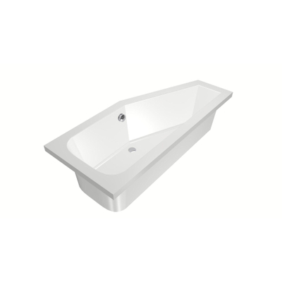 Xenz Lagoon compact ligbad - 170x75cm - met overloop - zonder afvoer - Hoekopstelling rechts - Acryl Wit
