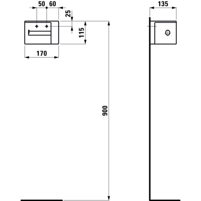 Laufen VAL Toiletrolhouder 14x19x15.3cm Keramiek Wit