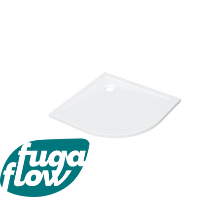 FugaFlow Efficiente Anta Douchebak - 100x100x4cm - kwartrond - acryl - glans wit