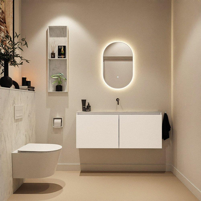 MONDIAZ TURE-DLUX 120cm toiletmeubel Talc. EDEN wastafel Opalo positie midden. Zonder kraangat.