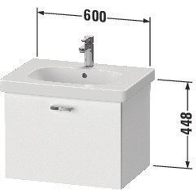 Duravit XBase Wastafelonderkast 60x45.8x44.8cm 1 lade Standaard greep met softclose spaanplaat Grafiet Mat