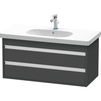 Duravit Ketho Wastafelonderkast 100x45.5x48cm Standaard greep met softclose spaanplaat Grafiet Mat