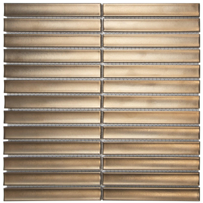 The Mosaic Factory Sevilla mozaïektegel - 29.6x29.9cm - wandtegel - Rechthoek - kitkat finger - Porselein - Metallic Bronze (brons)