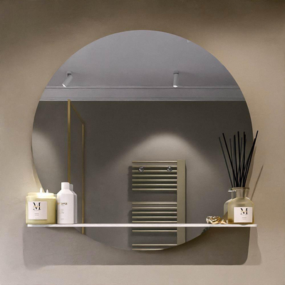 Mondiaz SPOT Badkamerspiegel - rond 90cm - spiegelplanchet - kleur Opalo