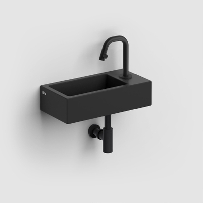 Clou Flush 3 fontein 36x18x9cm kraangat rechts Keramiek Zwart mat