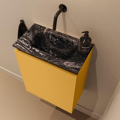 MONDIAZ TURE-DLUX 40cm toiletmeubel Ocher. EDEN wastafel Lava positie midden. Zonder kraangat.