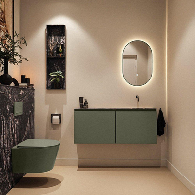 MONDIAZ TURE-DLUX 120cm toiletmeubel Army. EDEN wastafel Lava positie rechts. Zonder kraangat.