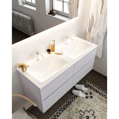 MONDIAZ VICA Badkamermeubelset - 120cm - 4 lades - wasbak Cloud dubbel - 2 kraangaten - solid surface cale