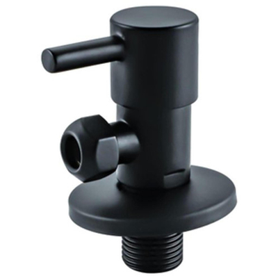 Fortifura Calvi Hoekstopkraan - haaks - 1/2" wandaansluiting - 3/8" / 10mm knel aansluiting slang - mat zwart