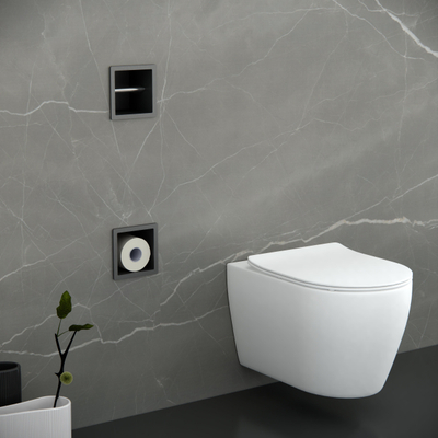 FugaFlow Eccelente Acces Inbouw Reserve- en toiletrolhouder - Gun metal -