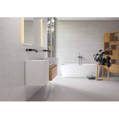 SAMPLE Cifre Cerámica Borneo wandtegel Betonlook White mat (wit)
