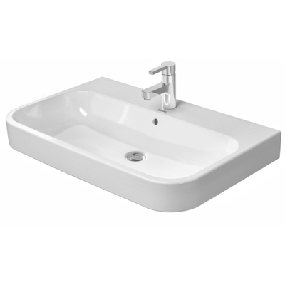 Duravit HappyD 2 meubelwastafel geslepen met overloop met 1 kraangat 80x50.5cm met wondergliss wit