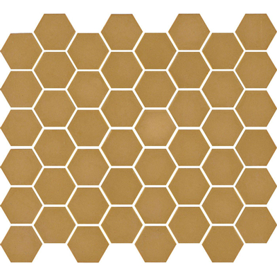 The Mosaic Factory Valencia mozaïektegel 4.3x4.9x0.5cm hexagon mosterd mat voor wand en vloer en voor binnen en buiten vorstbestendig