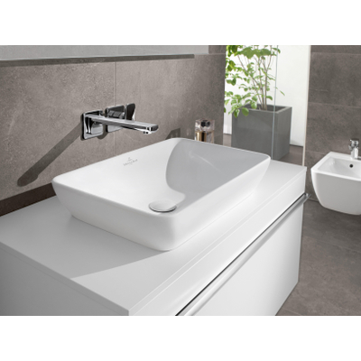 Villeroy & Boch Venticello semi inbouw opzetwastafel zonder kraangat 55x36cm met overloop ceramic + wit