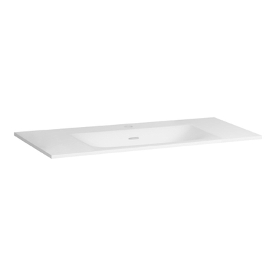 BRAUER Glacier wastafel 100x46x2cm - 1 wasbak - 1 kraangat- fine stone - mat wit