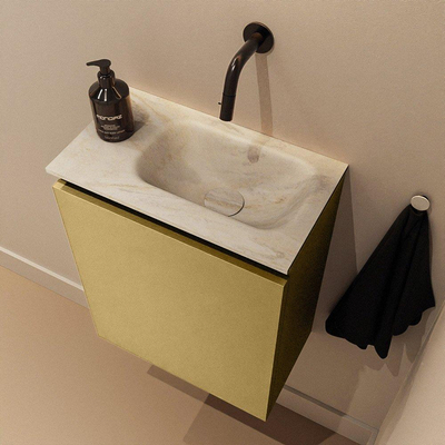 MONDIAZ TURE-DLUX 40cm toiletmeubel Oro. EDEN wastafel Ostra positie rechts. Zonder kraangat.