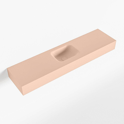 Mondiaz LEX Fontein - 120x30x12cm - wasbak midden - zonder kraangaten - solid surface - Rosee